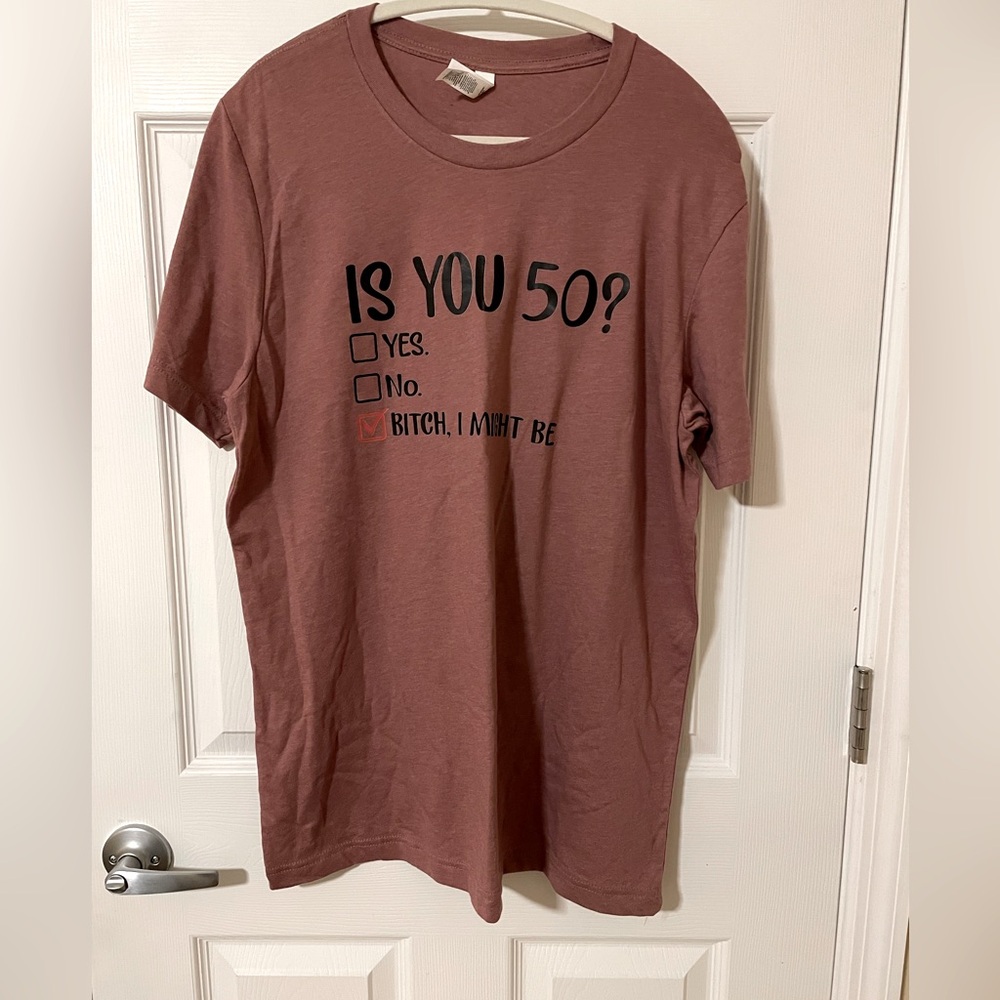 50th Birthday Large Canvas Tee. Never worn